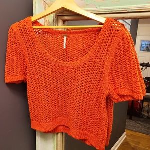 Free People Cropped Knit Sweater